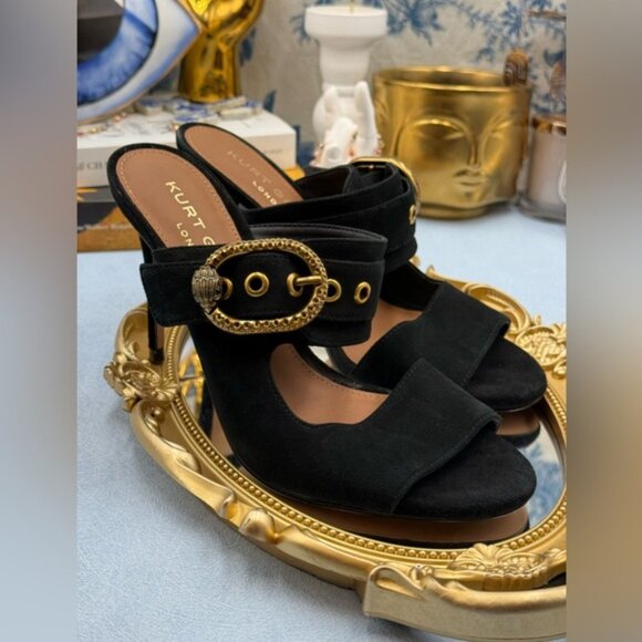 🆕 KURT GEIGER LONDON 🧿 NWOT Mayfair High Mule Buckle Dress Sandal - Sz 37 US 7 - Picture 9 of 16